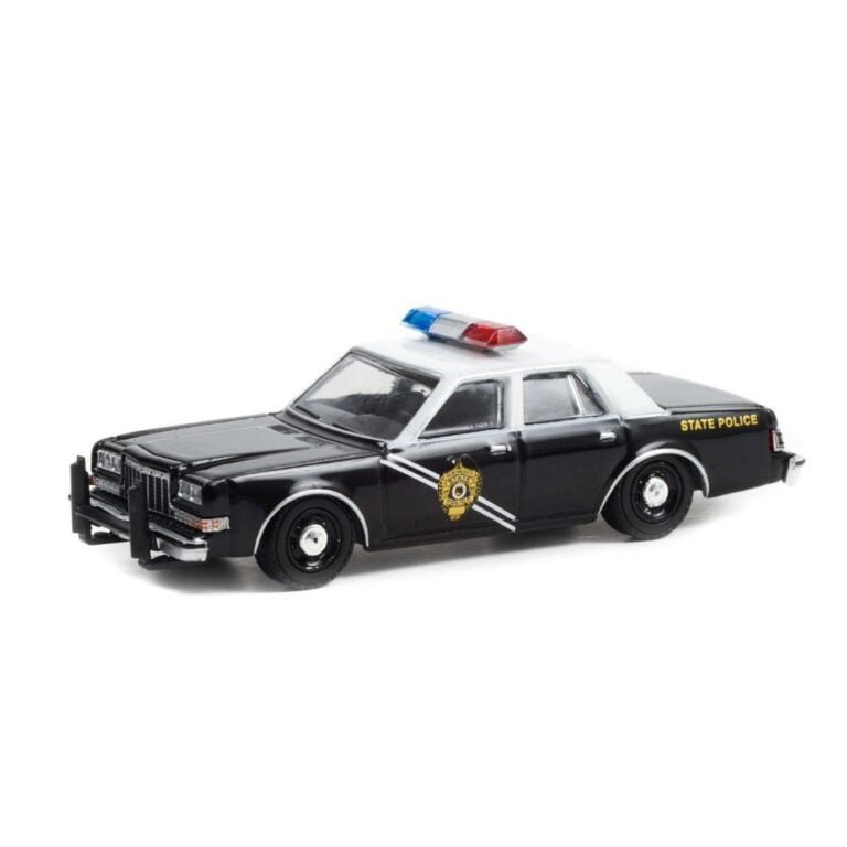 Miniatura coche policía blanco y negro Dodge Diplomat New Mexico State Police de la película Thelma & Louise a escala 1/64 Greenlight