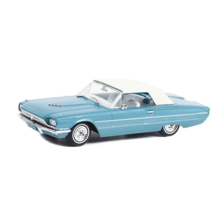 Coche miniatura Ford Thunderbird 1966 verde menta con la capota cerrada de la película Thelma & Louise a escala 1/43 Greenlight