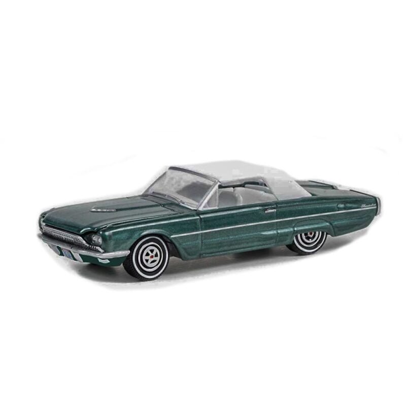 Coche miniatura Ford Thunderbird 1966 verde menta con la capota cerrada de la película Thelma & Louise a escala 1/64 Greenlight