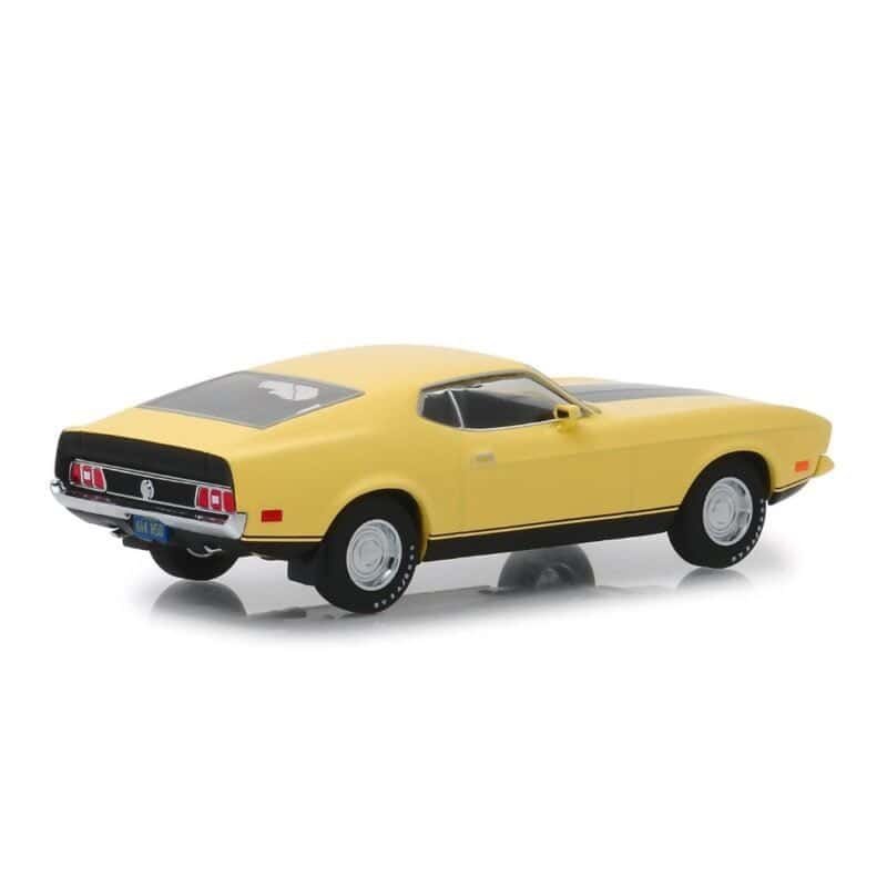 Miniatura coche Ford Mustang Mach 1 Eleanor 1973 amarillo película 60 segundos a escala 1/43 Greenlight lateral trasero