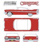 Ilustración coche Plymouth Fury 1959 rojo de la película Christine Greenlight