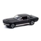 Coche miniatura Ford Mustang Coupe 1967 negro de la película Creed a escala 1/18 lateral delantero Greenlight