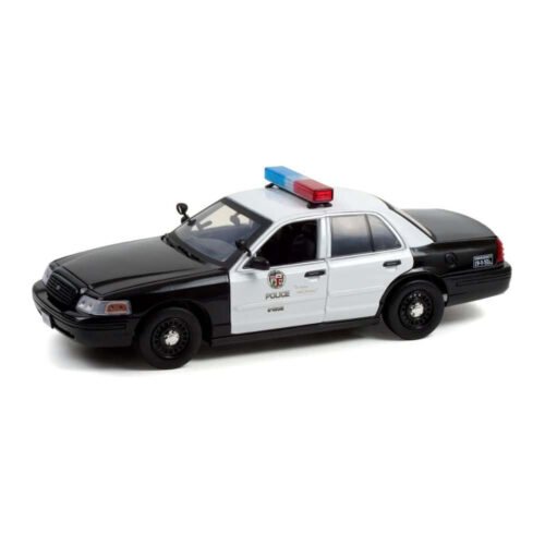 Miniatura coche de policía Los Angeles Ford Crown Victoria 2001 blanco y negro película Drive a escala 1/18 Greenlight