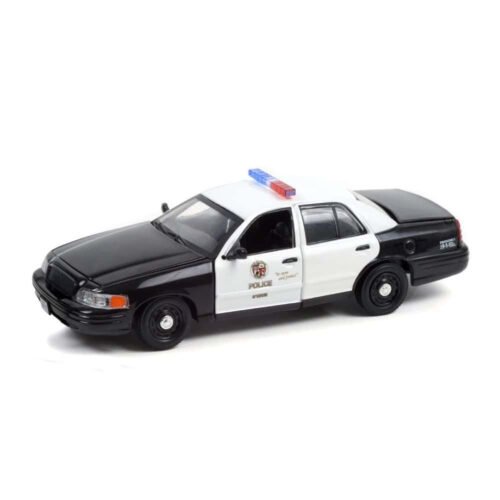 Miniatura coche de policía Los Angeles Ford Crown Victoria 2001 blanco y negro película Drive a escala 1/43 Greenlight