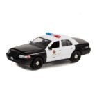 Miniatura coche de policía Los Angeles Ford Crown Victoria 2001 blanco y negro película Drive a escala 1/64 Greenlight