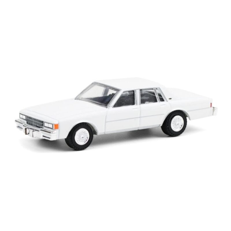 Miniatura coche Chevrolet Caprice 1980 blanco de la serie El Equipo A a escala 1/64 Greenlight