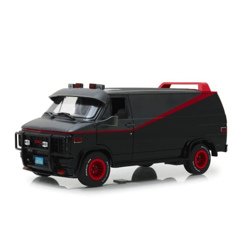 Miniatura furgoneta GMC Vandura 1983 negra de la serie El Equipo A a escala 1/18 Greenlight