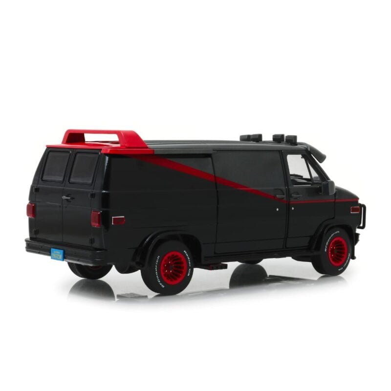 Miniatura furgoneta GMC Vandura 1983 negra de la serie El Equipo A a escala 1/18 Greenlight