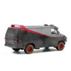 Miniatura furgoneta GMC Vandura 1983 negra sucia de la serie El Equipo A a escala 1/24 Greenlight