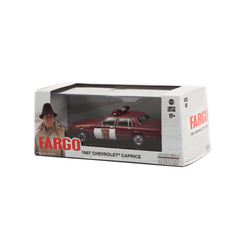 Miniatura coche policía Chevrolet Caprice 1987 Policía de Minnesota rojo película Fargo Greenlight