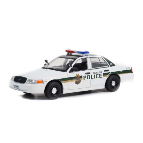 Miniatura coche policía Ford Crown Victoria Police Interceptor 2006 blanco serie Fargo a escala 1/24 Greenlight