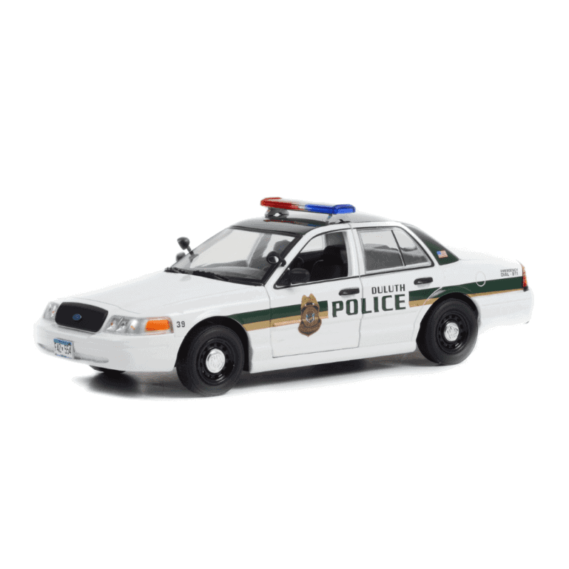 Miniatura coche policía Ford Crown Victoria Police Interceptor 2006 blanco serie Fargo a escala 1/24 Greenlight