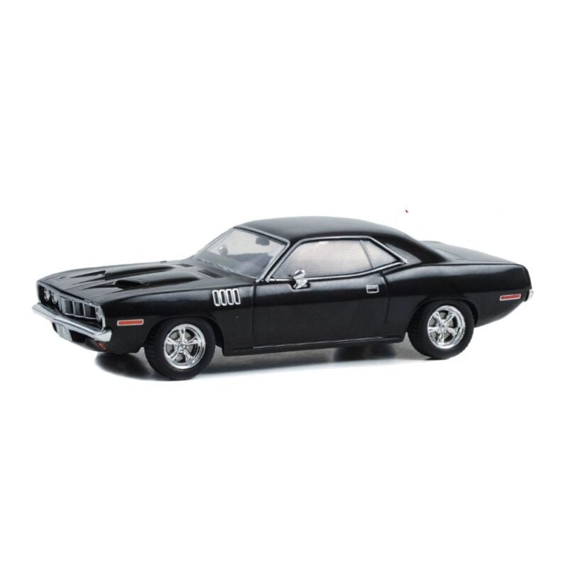 Miniatura coche Plymouth Cuda negro de la película John Wick 4 a escala 1/43 Greenlight