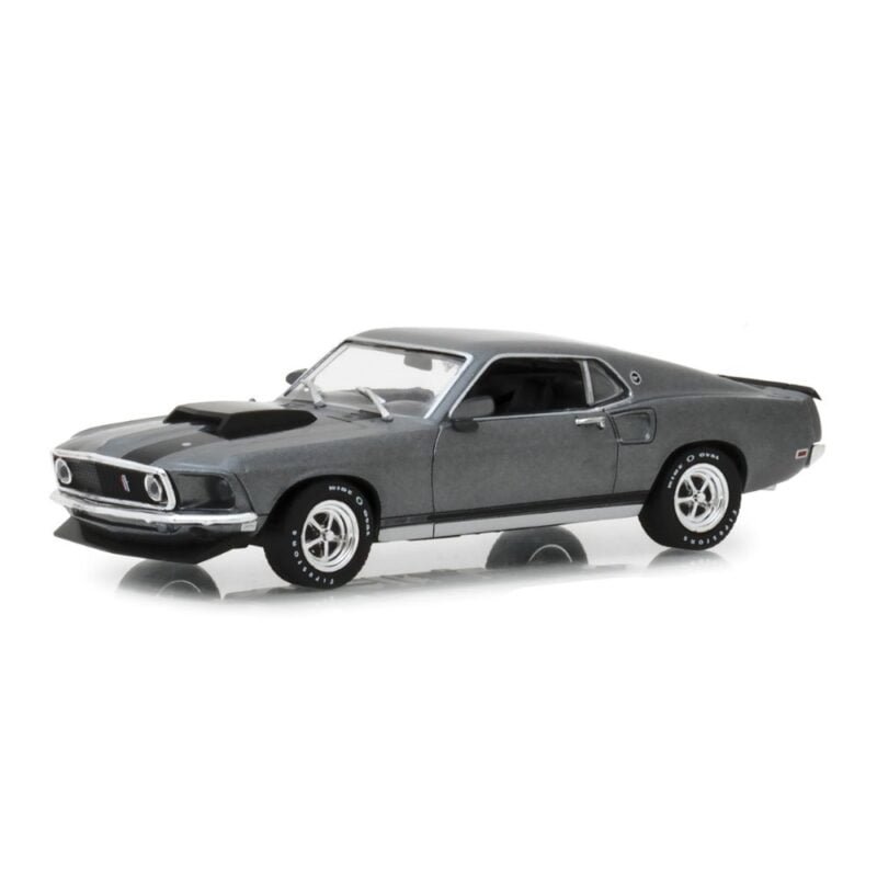 Miniatura coche Ford Mustang Boss 429 1969 gris de la película John Wick a escala 1/43 Greenlight