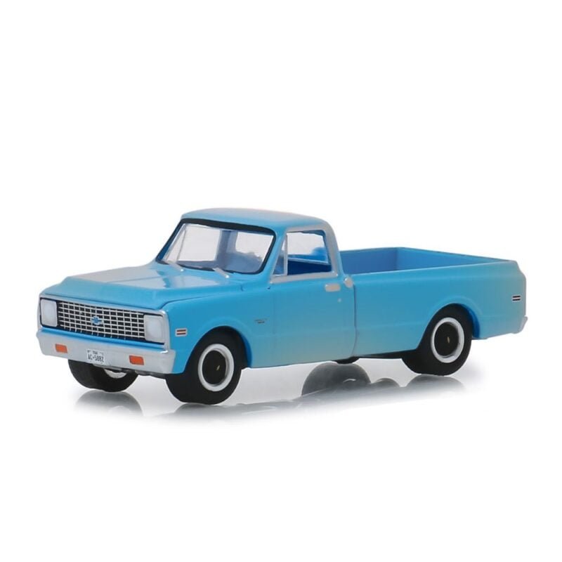 Miniatura camioneta Chevrolet C-10 1974 azul de la película La Matanza de Texas a escala 1/64 Greenlight