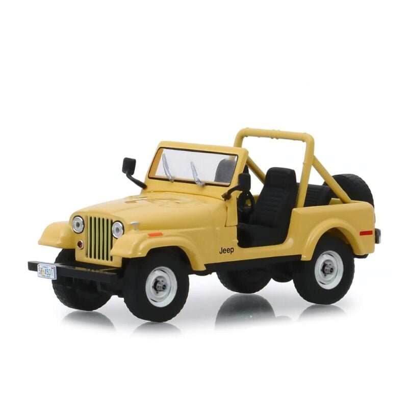 Miniatura coche todoterreno Jeep CJ-5 1980 amarillo de la serie Los Ángeles de Charlie a escala 1/43 Greenlight