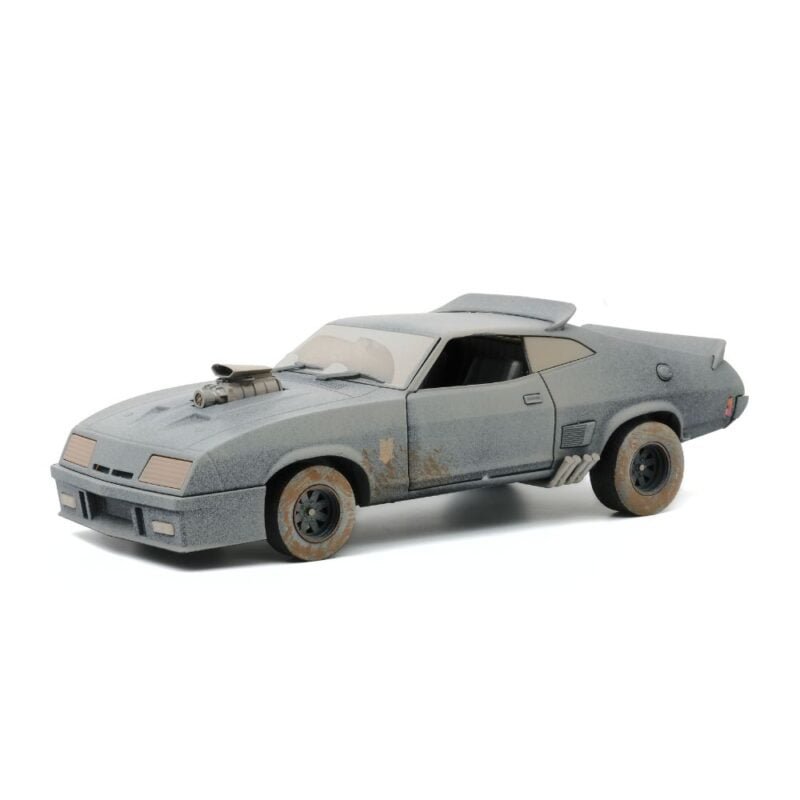 Miniatura coche Ford Falcon XB V8 1979 Interceptor negro sucio de la película Mad Max a escala 1/18 Greenlight