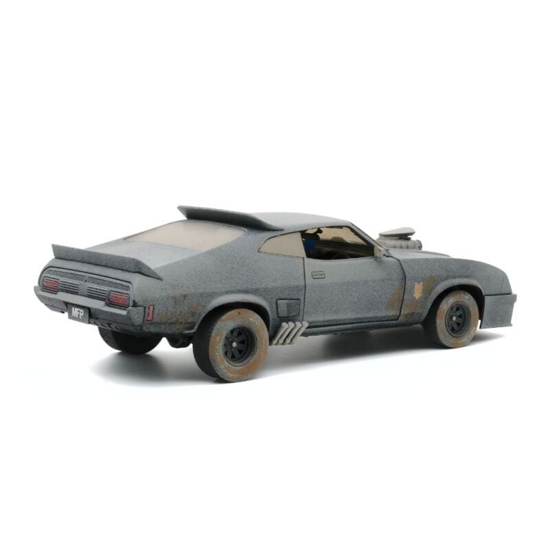 Miniatura coche Ford Falcon XB V8 1979 Interceptor negro sucio de la película Mad Max a escala 1/18 Greenlight