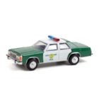 Miniatura coche policía blanco y verde Ford LTD Crown Victoria 1983 Miami Police de la película Ace Ventura: Detective de mascotas a escala 1/64 Greenlight