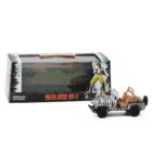 Miniatura coche todoterreno blanco con rayas de cebra Jeep CJ-7 1976 de la película Ace Ventura: Operación África a escala 1/43 Greenlight con urna transparente