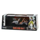 Miniatura coche todoterreno blanco con rayas de cebra Jeep CJ-7 1976 de la película Ace Ventura: Operación África a escala 1/43 Greenlight con urna transparente