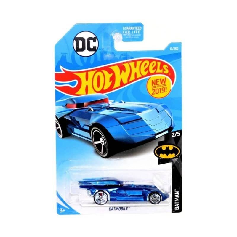 Miniatura coche azul Batmobile 2019 de la película Batman a escala 1/64 Hot Wheels con blister sellado