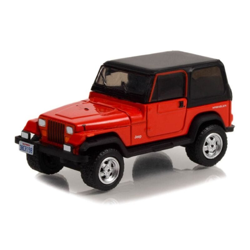 Miniatura coche todoterreno rojo Jeep Wrangler 1994 de la serie Beverly Hills 90210 a escala 1/64 Greenlight