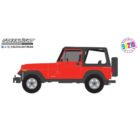 Ilustración coche todoterreno rojo Jeep Wrangler 1994 de la serie Beverly Hills 90210