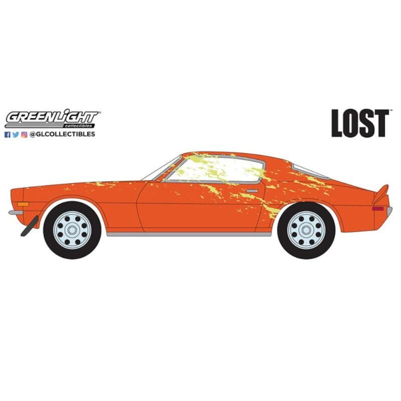 Ilustración coche Chevrolet Camaro Z28 naranja de la serie Lost Greenlight