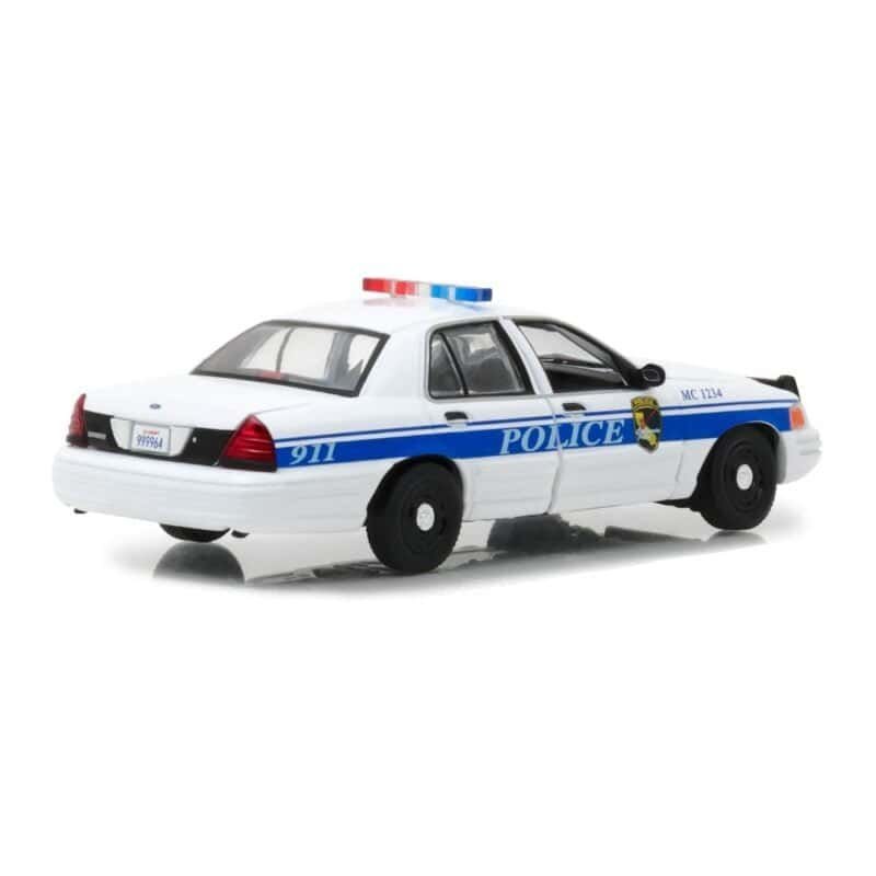 Miniatura coche de policía blanco Ford Crown Victoria Police Interceptor de la serie MacGyver a escala 1/43 Greenlight