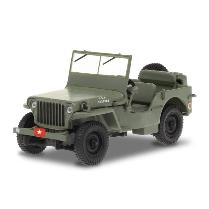 Miniatura coche todoterreno ejército verde militar Jeep Willys MB 1942 de la serie MASH a escala 1/43 Greenlight