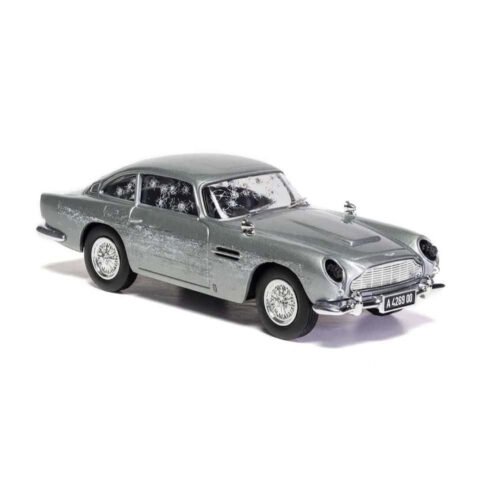 Miniatura coche gris Aston Martin DB5 conducido por James Bond 007 en la película Sin tiempo para morir a escala 1/36 Corgi