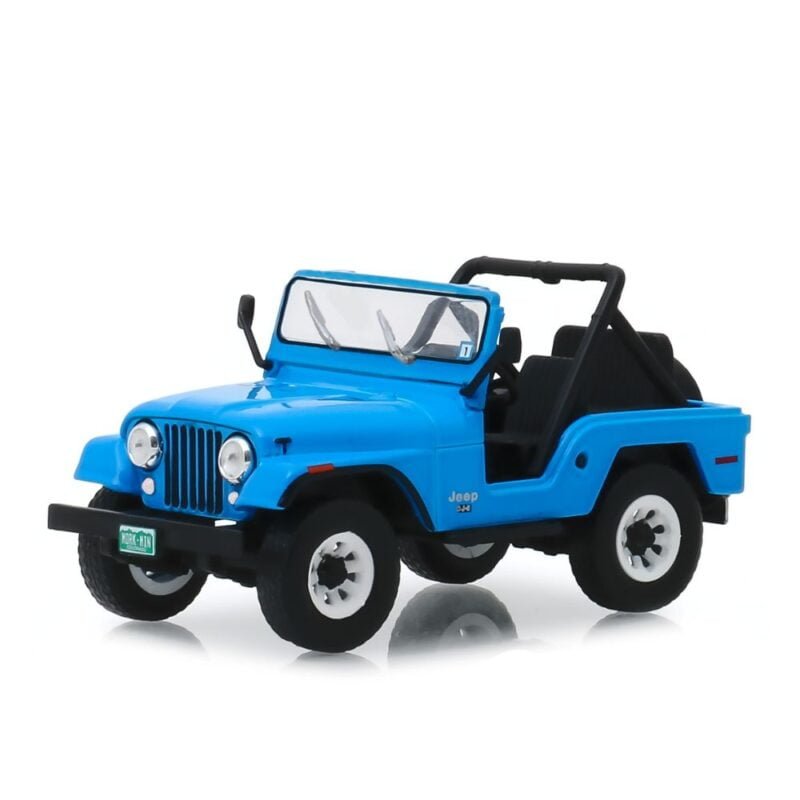 Miniatura coche Jeep CJ-5 1972 azul de la serie Mork & Mindy a escala 1/43 Greenlight