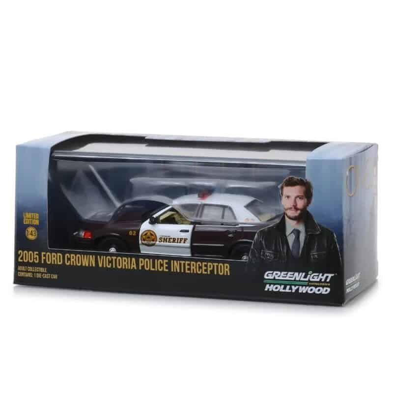 Miniatura coche de policía blanco y marrón Ford Crown Victoria 2005 Police Interceptor de la serie Érase una vez a escala 1/43 Greenlight con urna transparente