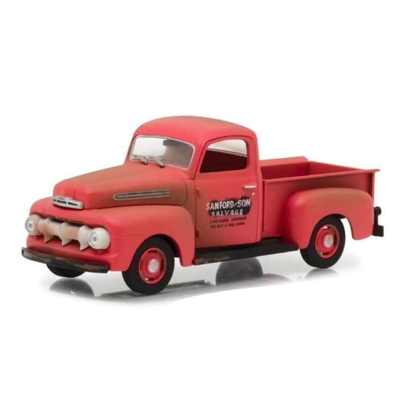 Miniatura camioneta desgastada roja Ford F-1 1952 de la serie Sandford and Son a escala 1/43 Greenlight