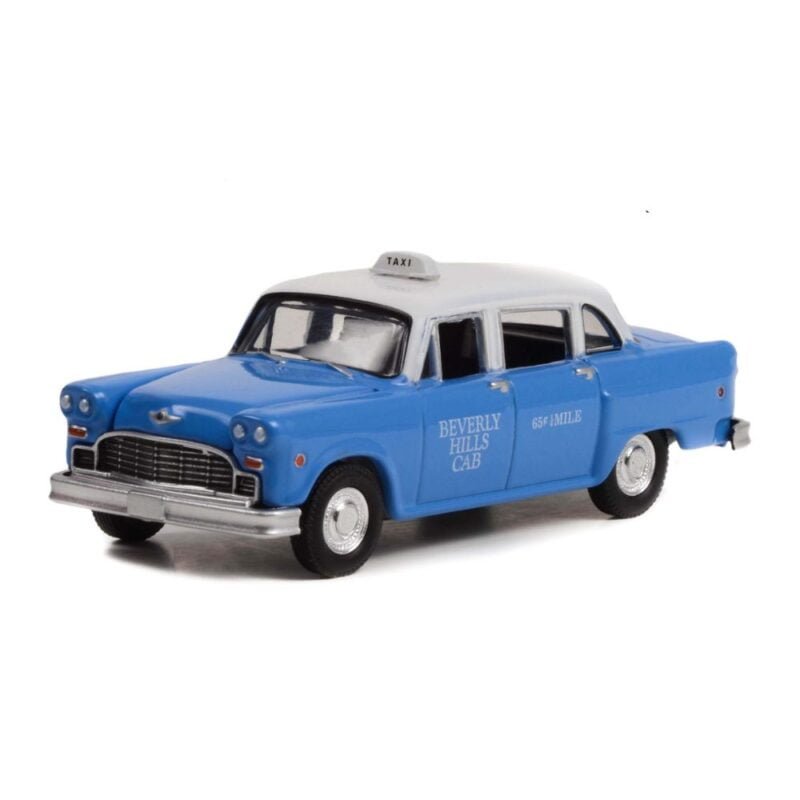 Miniatura taxi azul y blanco Checker Taxi Beverly Hills 1971 de la serie Starsky & Hutch a escala 1/64 Greenlight