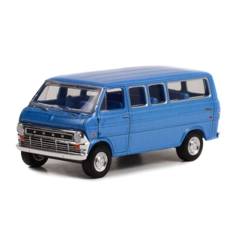 Miniatura furgoneta azul Ford Club Wagon 1972 de la serie Starsky & Hutch a escala 1/64 Greenlight