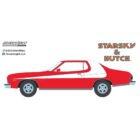 Ilustración coche Ford Gran Torino 1976 rojo con raya blanca de la serie Starsky & Hutch Greenlight