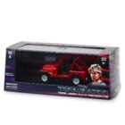 Miniatura coche todoterreno rojo de Sarah Connor Jeep CJ-7 Renegade 1983 de la película Terminator a escala 1/43 Greenlight con urna transparente