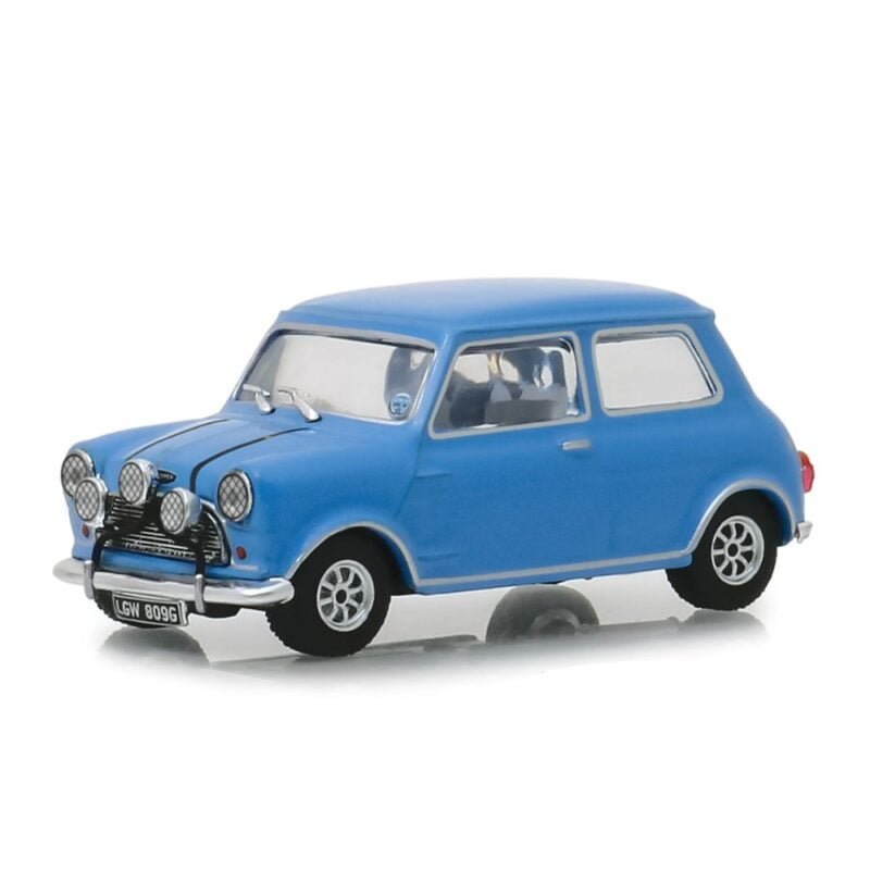 Miniatura coche azul Mini Cooper Austin S 1275 MKI de la película The Italian Job (1969) a escala 1/43 Greenlight