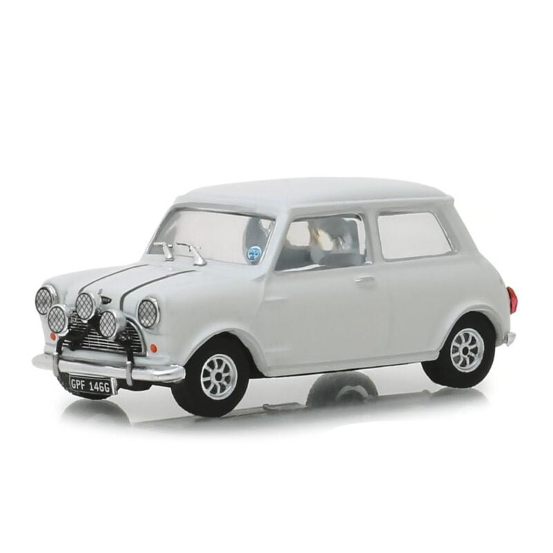 Miniatura coche blanco Mini Cooper Austin S 1275 MKI de la película The Italian Job (1969) a escala 1/43 Greenlight