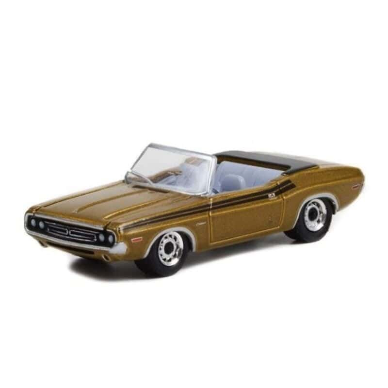 Miniatura coche marrón descapotable Dodge Challenger 340 de la serie The Mod Squad a escala 1/64 Greenlight