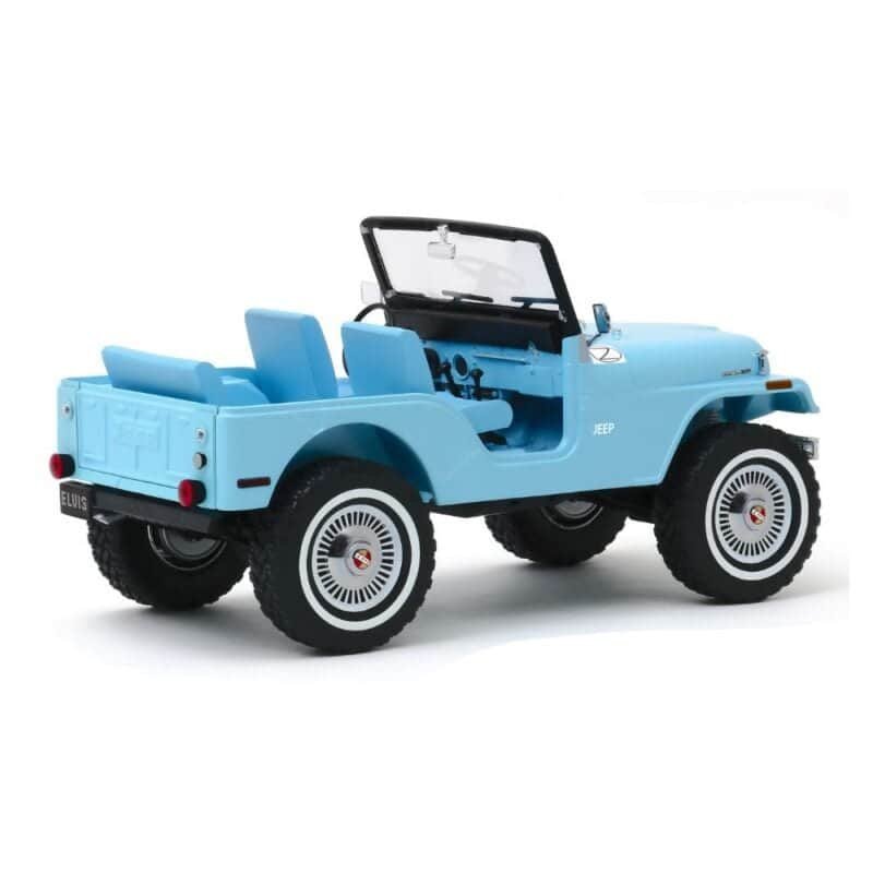 Miniatura coche todoterreno descapotable azul Jeep CJ-5 conducido por Elvis en la película Tickle Me a escala 1/18 Greenlight