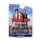 Miniatura coche Ford Taurus 1986 azul con rayas amarillas de la película Tommy Boy a escala 1/64 Greenlight con blister sellado