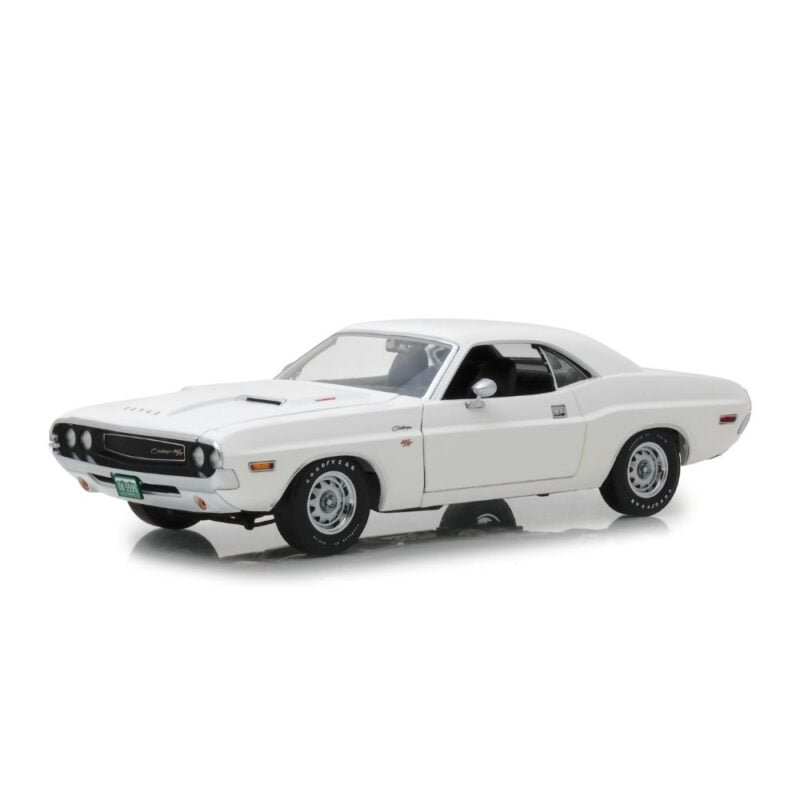 Miniatura coche blanco Dodge Challenger R/T 1971 de la película Vanishing Point a escala 1/18 Greenlight