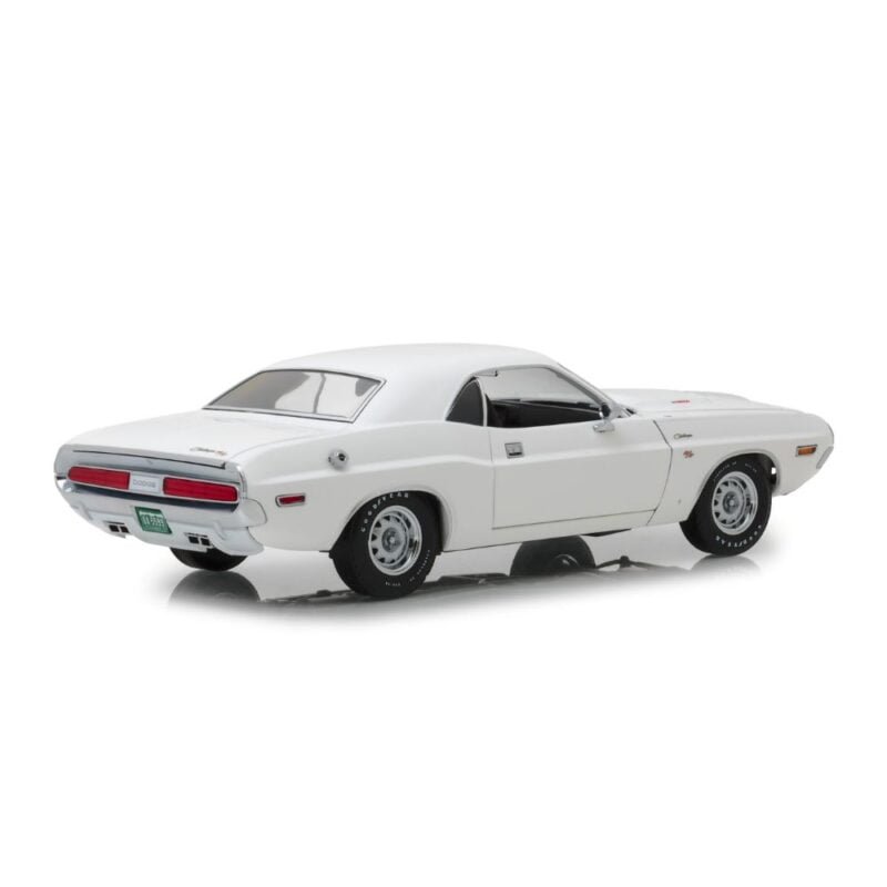 Miniatura coche blanco Dodge Challenger R/T 1971 de la película Vanishing Point a escala 1/18 Greenlight