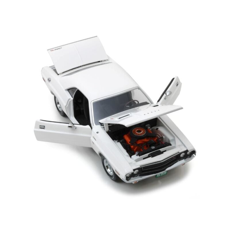 Miniatura coche blanco Dodge Challenger R/T 1971 de la película Vanishing Point a escala 1/18 Greenlight