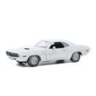 Miniatura coche blanco Dodge Challenger R/T 1971 sucio de la película Vanishing Point a escala 1/18 Greenlight