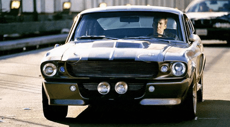 Fotograma coche Ford Mustang Eleanor 1967 gris película 60 segundos