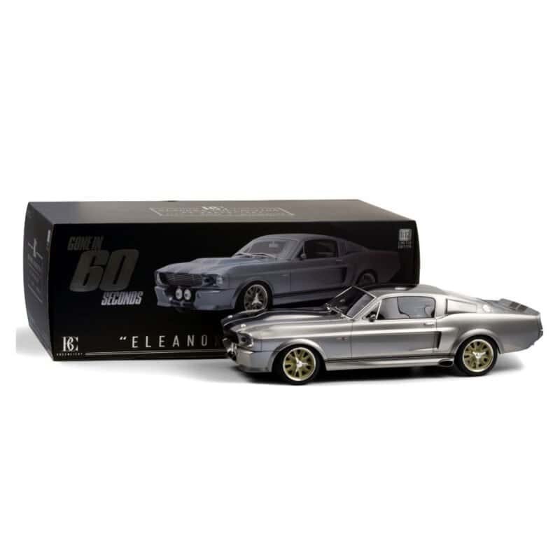 Miniatura coche Ford Mustang Eleanor 1967 gris película 60 segundos a escala 1/12 Greenlight